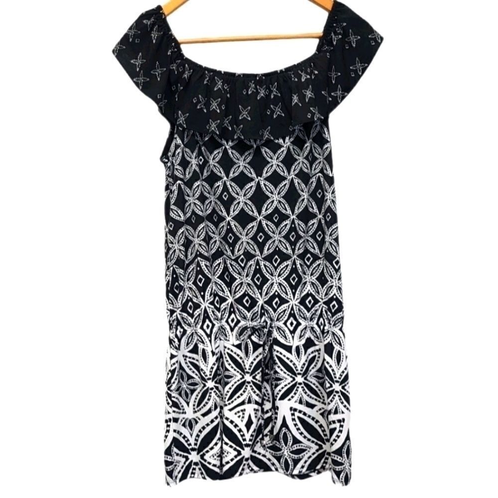 White House Black Market‎ Ruffle Spring Dress sz S